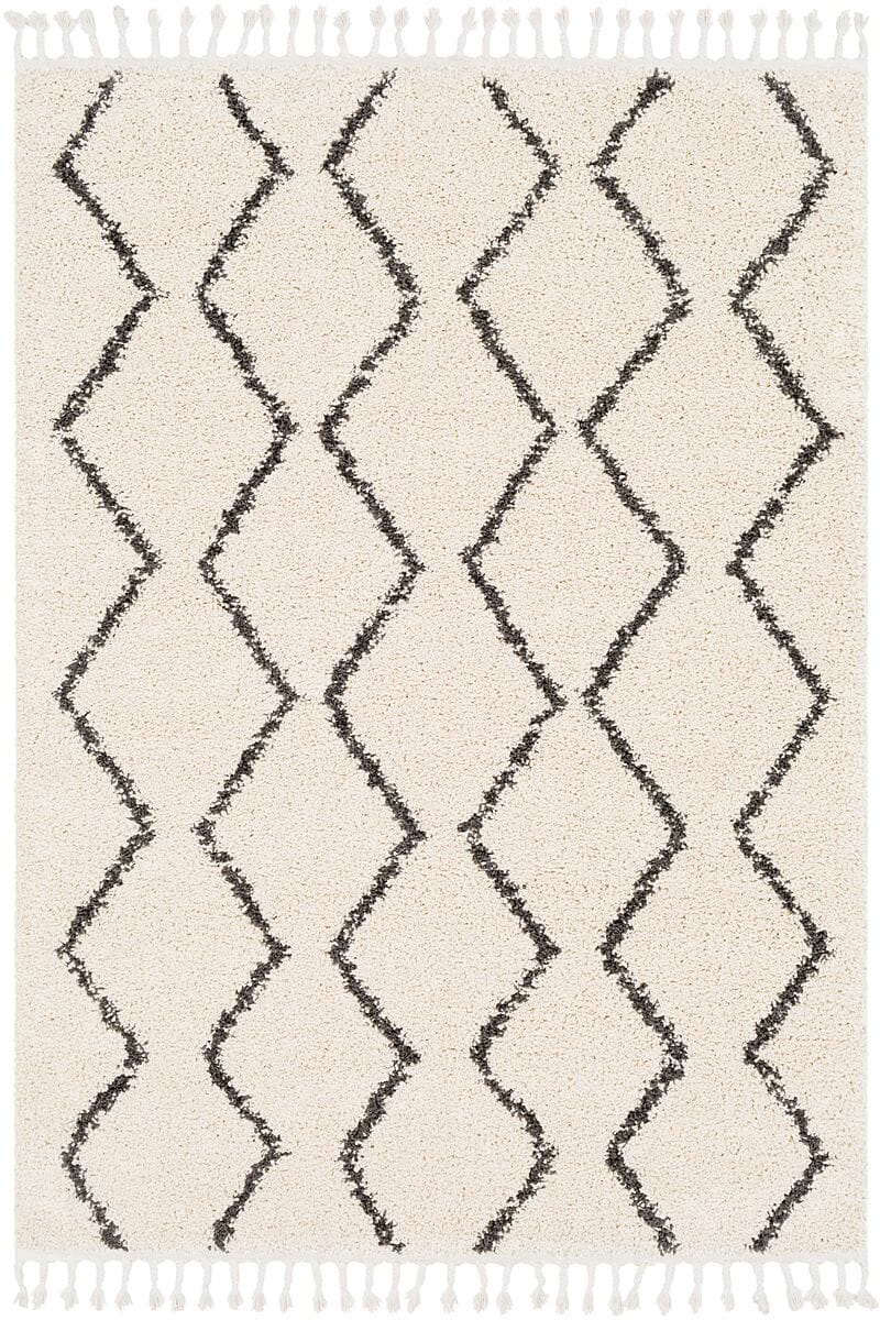 Surya Berber Shag Bbe-2303 Charcoal, Beige Rugs.