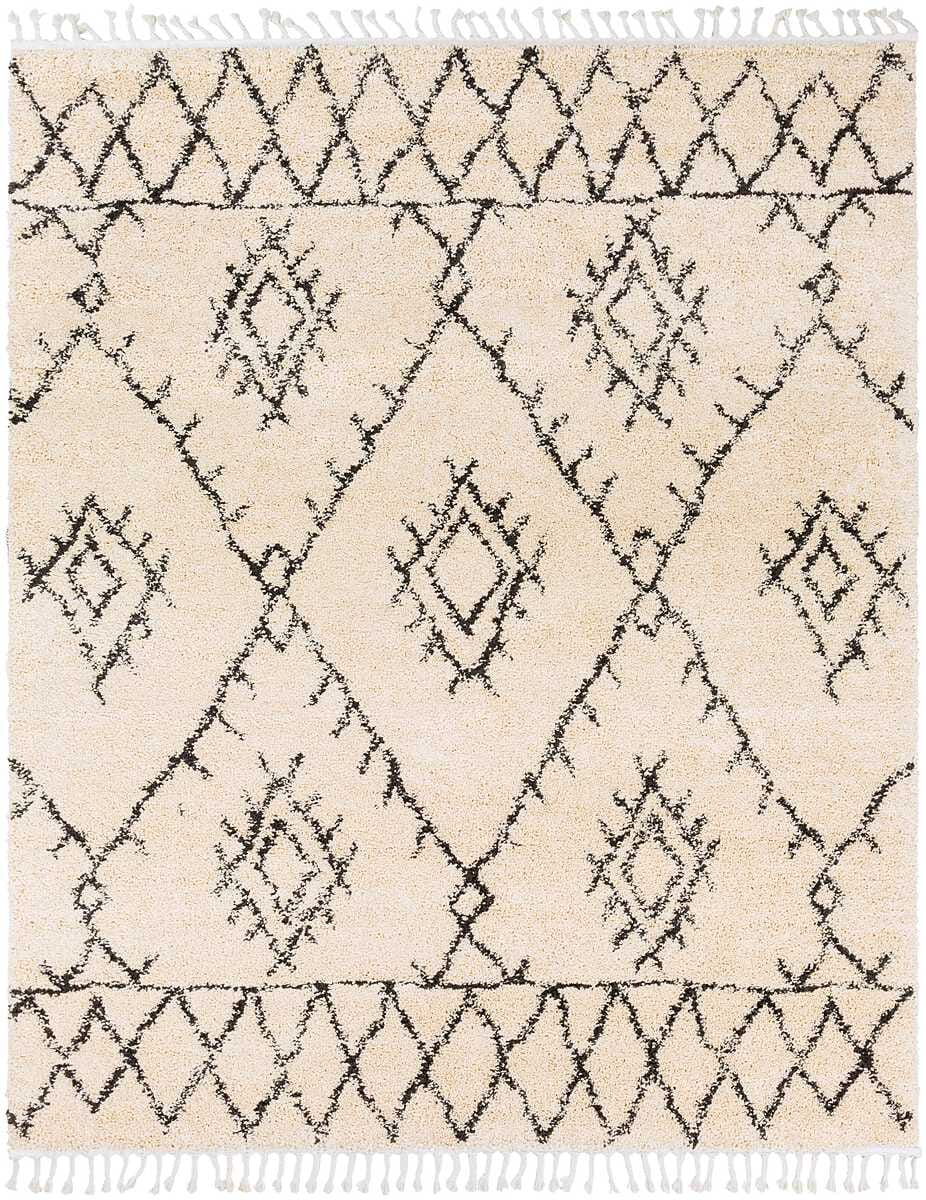 Surya Berber Shag Bbe-2305 Charcoal, Beige Rugs.