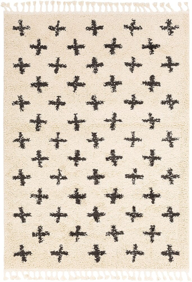 Surya Berber Shag Bbe-2310 Charcoal, Beige Rugs.