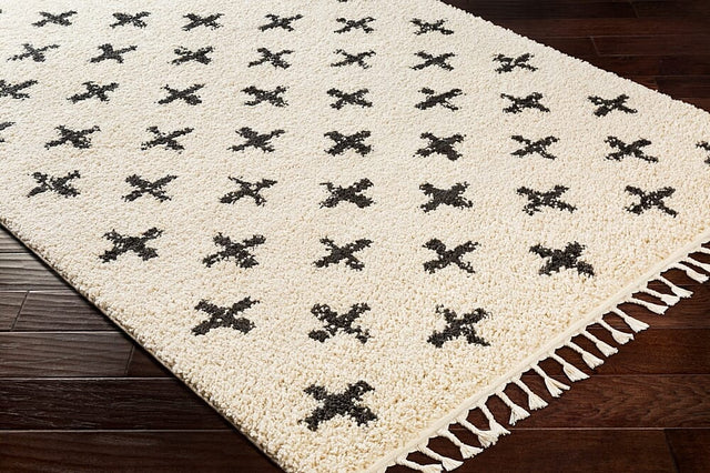 Surya Berber Shag Bbe-2310 Charcoal, Beige Rugs.