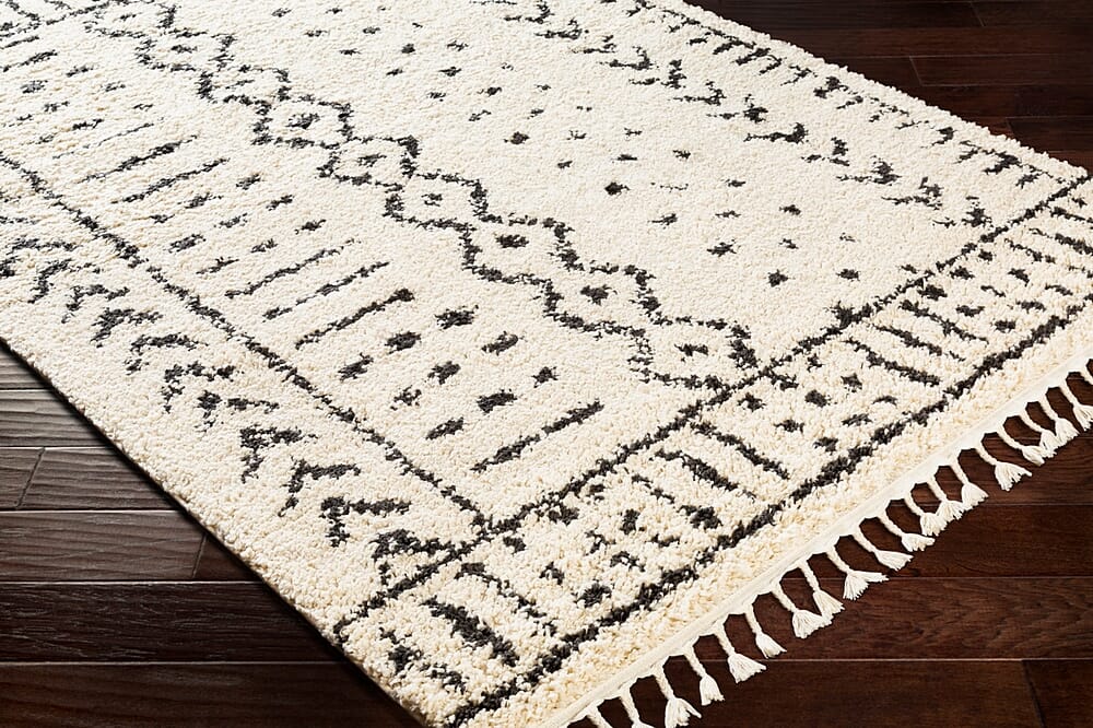 Surya Berber Shag Bbe-2311 Charcoal, Beige Rugs.