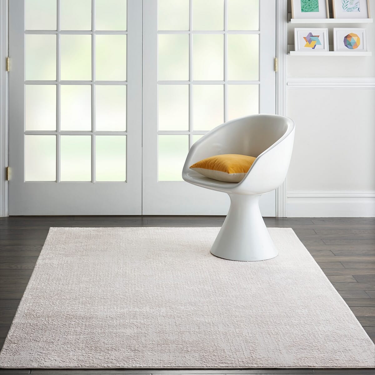 Nourison Silky Textures Sly01 Ivory / Grey Area Rug