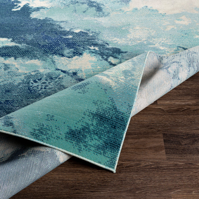 Surya Bodrum Bdm-2306 Ivory, Silver Gray, Navy, Aqua Rugs.