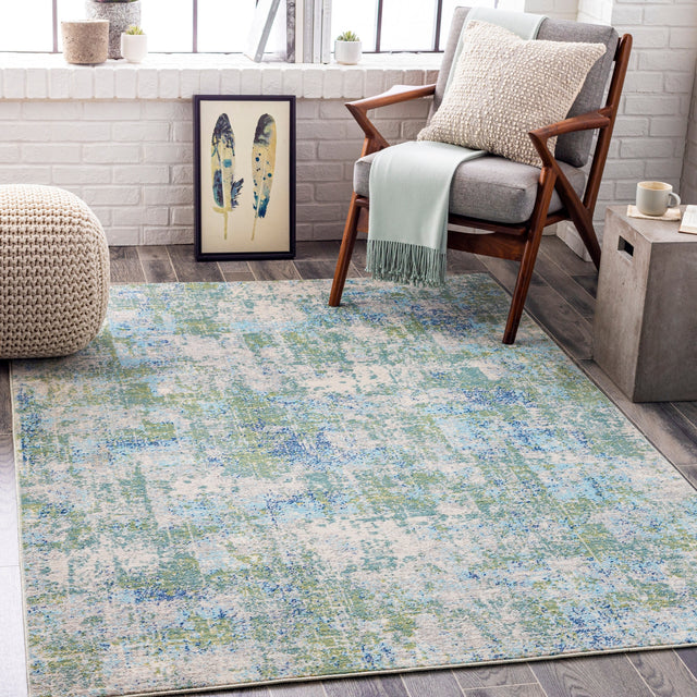 Surya Bodrum Bdm-2328 Dark Green, Wheat, Navy, Sky Blue Rugs.