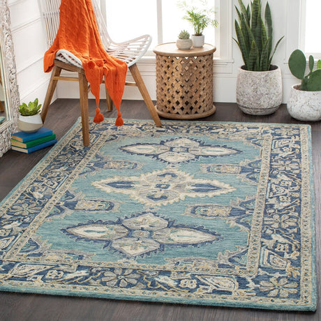 Surya Bonifate Bft-1000 Aqua, Denim, Cream, Beige, Olive Rugs.