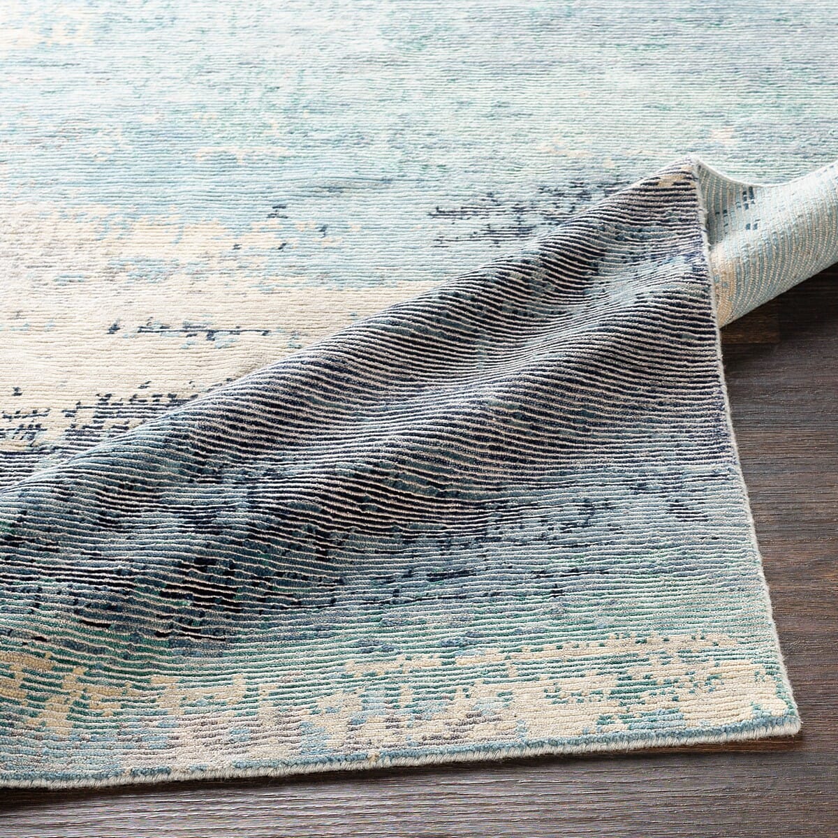 Surya Baranof Brf-1000 Aqua, Ivory, Tan, Charcoal, Teal Rugs.