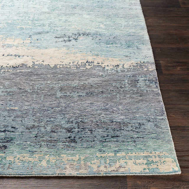 Surya Baranof Brf-1000 Aqua, Ivory, Tan, Charcoal, Teal Rugs.