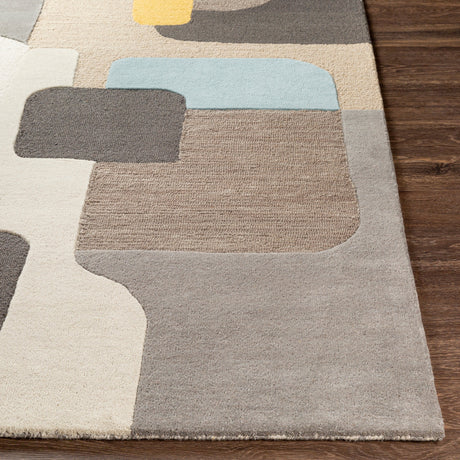 Surya Brooklyn Bro-2300 Bright Yellow, Taupe, Khaki, Charcoal Rugs.