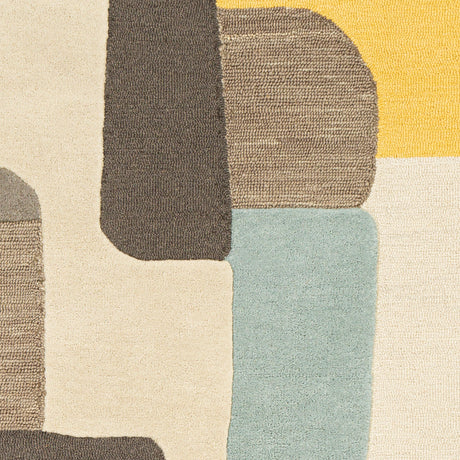 Surya Brooklyn Bro-2300 Bright Yellow, Taupe, Khaki, Charcoal Rugs.