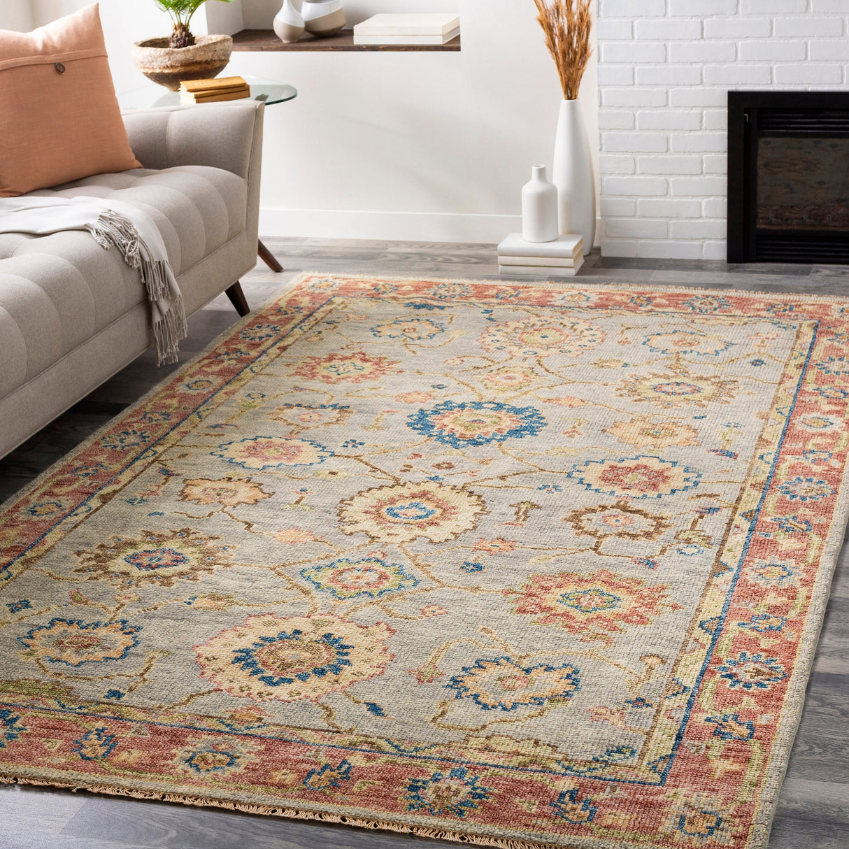 Surya Biscayne Bsy-2304 Bright Blue, Dark Green, Grass Green, Camel Rugs.