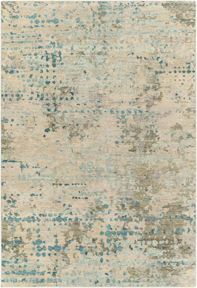 Surya Biscayne Bsy-2308 Teal, Sage, Dark Green, Medium Gray Rugs.