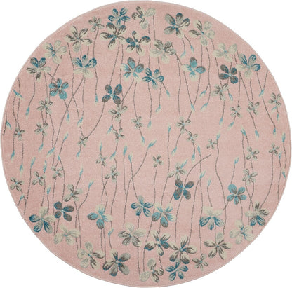 Nourison Tranquil Tra04 Pink Floral / Country Area Rug