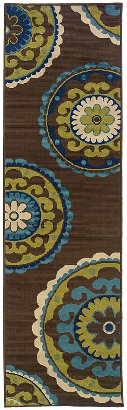 Oriental Weavers Sphinx Caspian 859D6 Brown / Green Geometric Area Rug