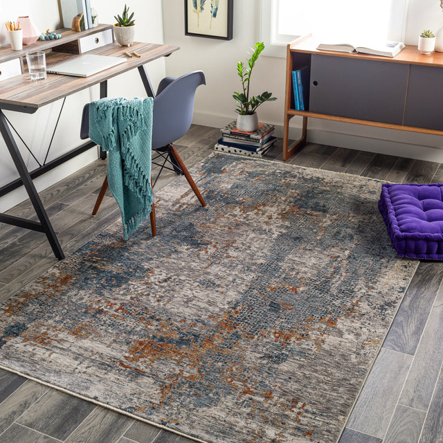 Surya Cardiff Cdf-2305 Medium Gray, Denim, Tan, Sky Blue Rugs.