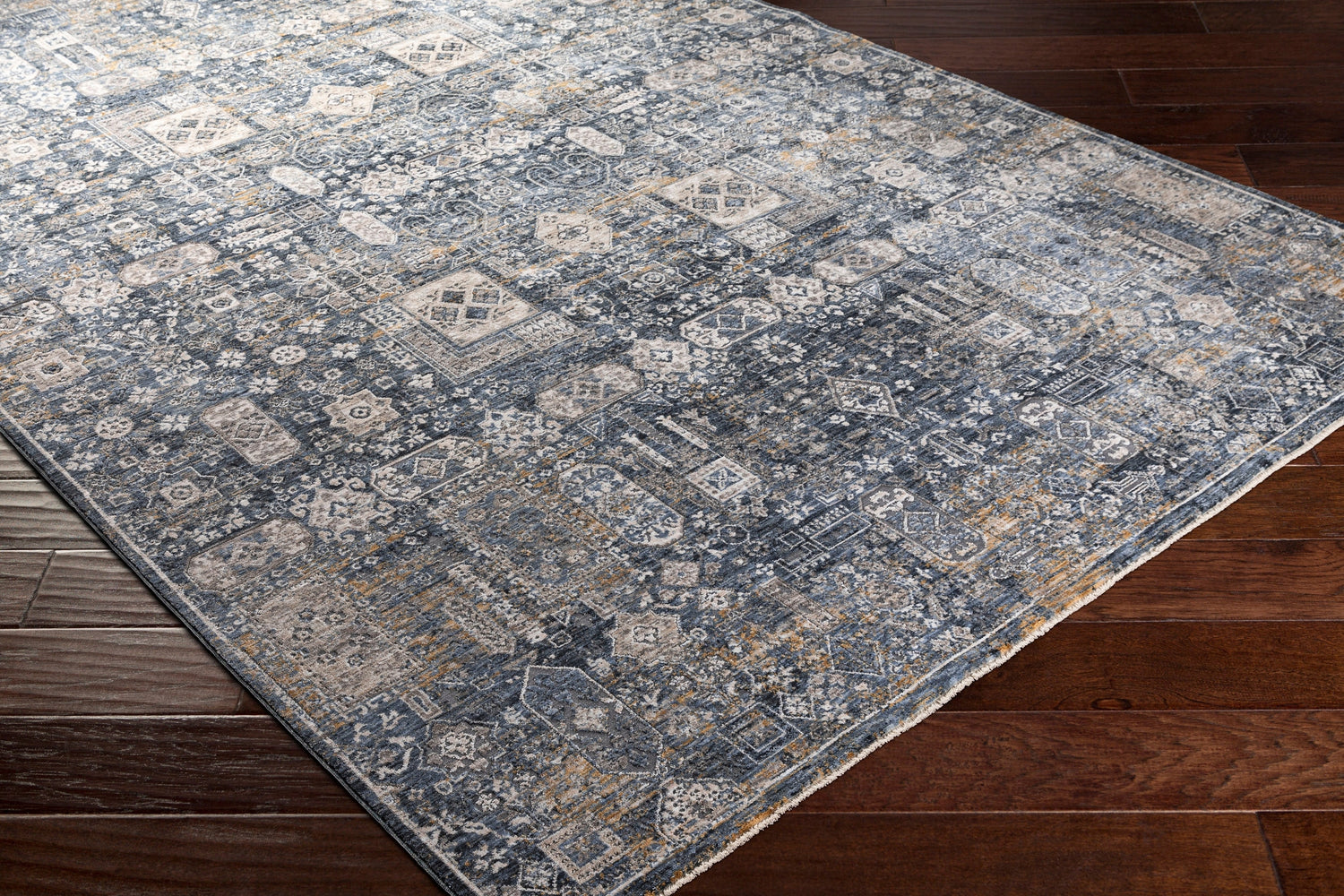 Surya Cardiff Cdf-2309 Teal, Medium Gray, Ivory, Camel Rugs.