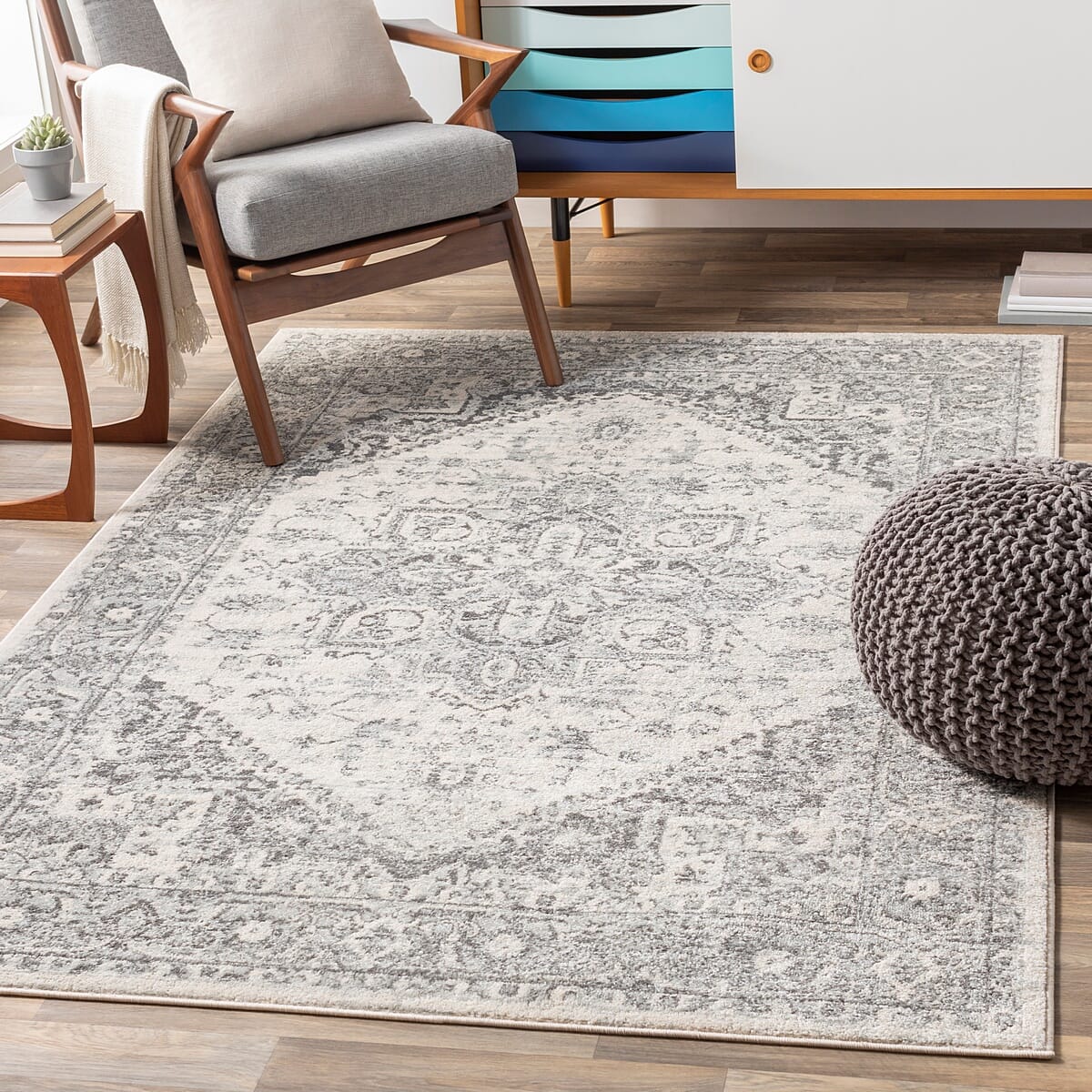 Surya Chester Che-2312 Light Gray, Medium Gray, Khaki Rugs.
