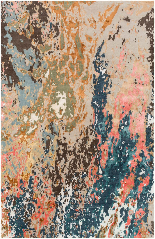 Surya Chemistry Chm-2002 Navy, Camel, Olive, Bright Pink Organic / Abstract Area Rug
