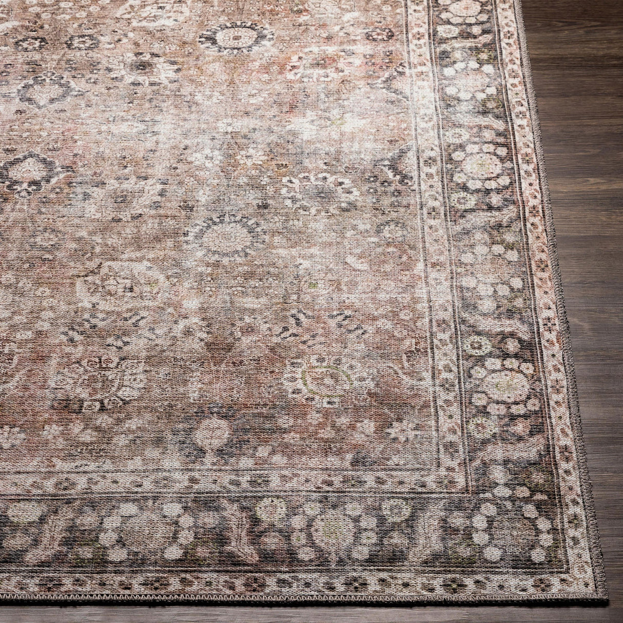 Surya Colin Cln-2300 Charcoal, Black, Tan, Medium Brown Rugs.