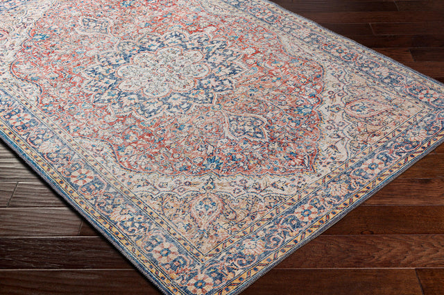 Surya Colin Cln-2307 Red, Dark Blue, Light Blue, Tan Rugs.