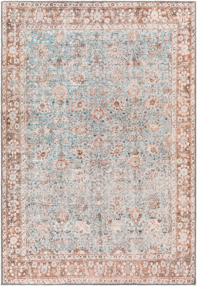 Surya Colin Cln-2310 Light Blue, Tan, Orange, Brown Rugs.