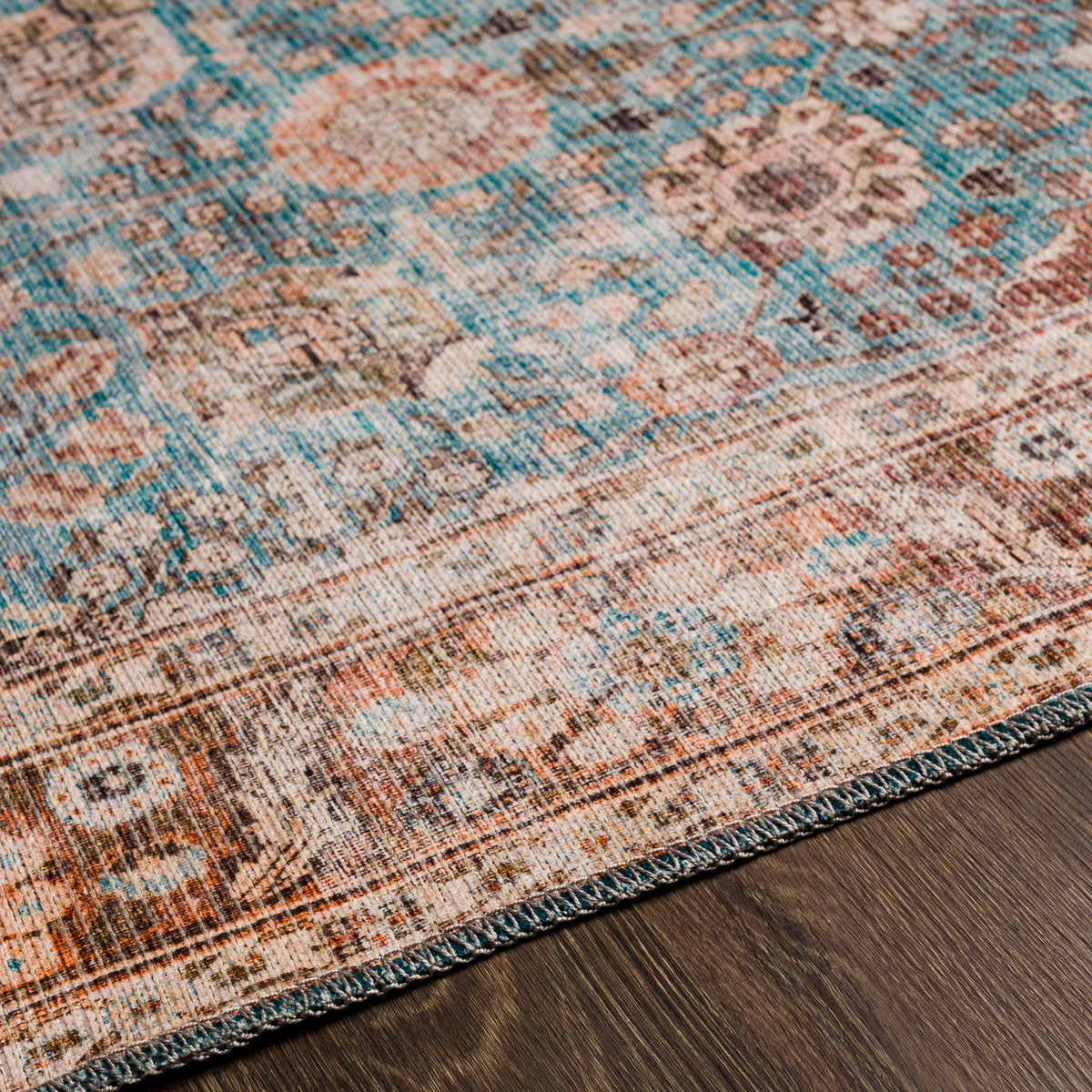 Surya Colin Cln-2310 Light Blue, Tan, Orange, Brown Rugs.