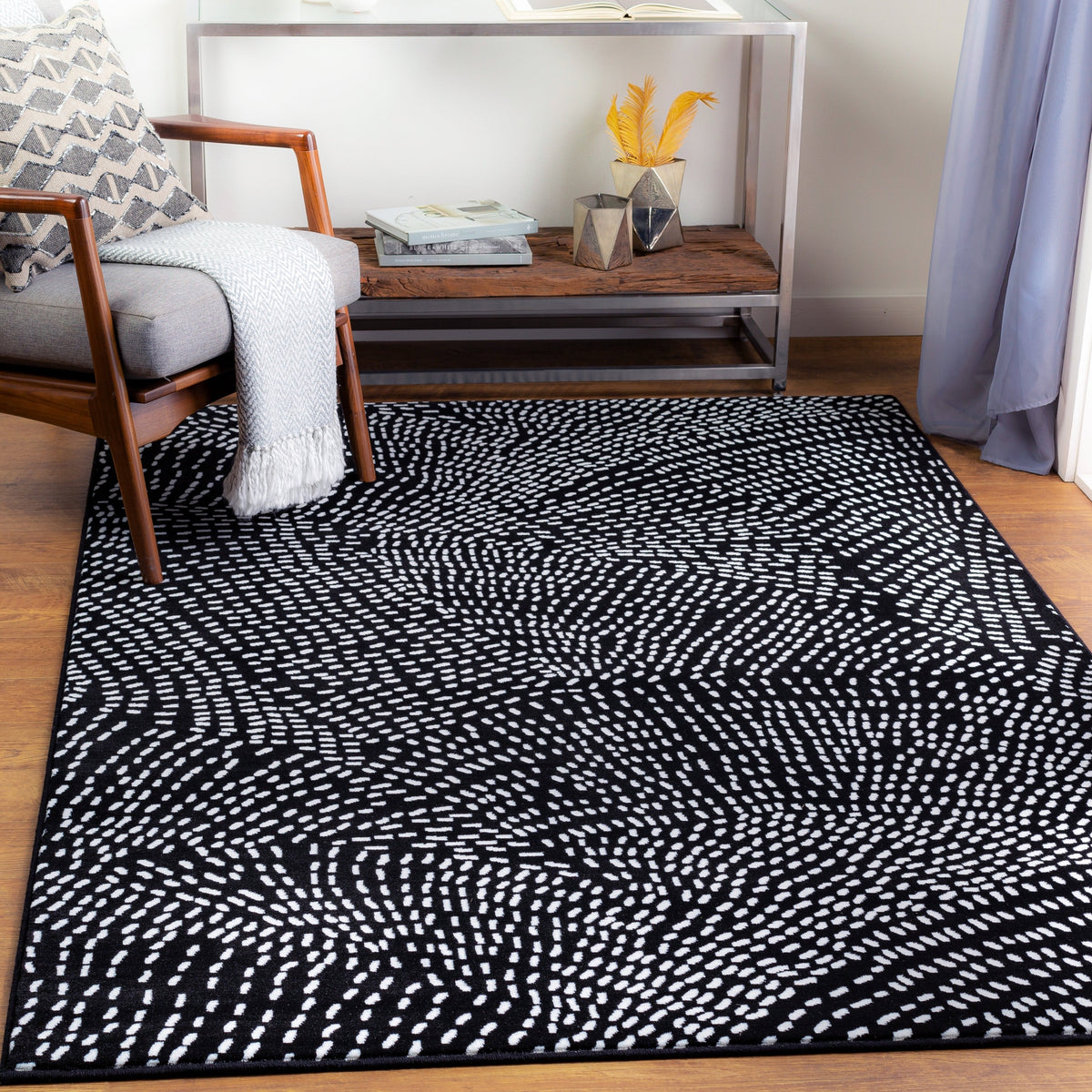 Surya Contempo Cpo-3859 Black, White Rugs.