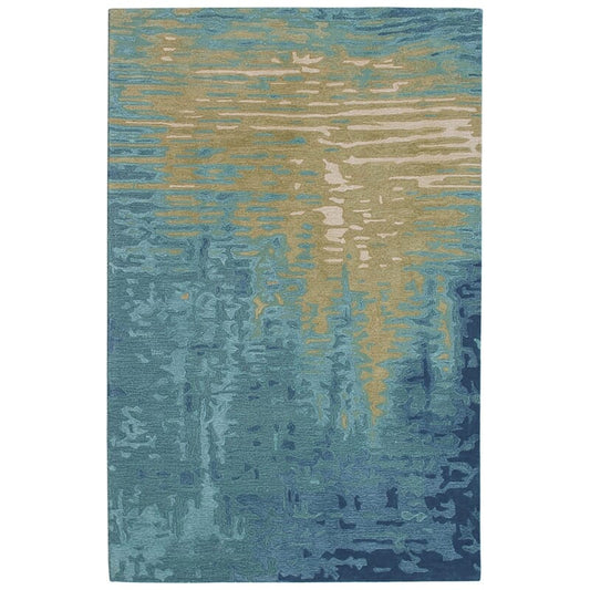 Liora Manne Corsica Reflection 9143/04 Ocean, Blue Organic / Abstract Area Rug
