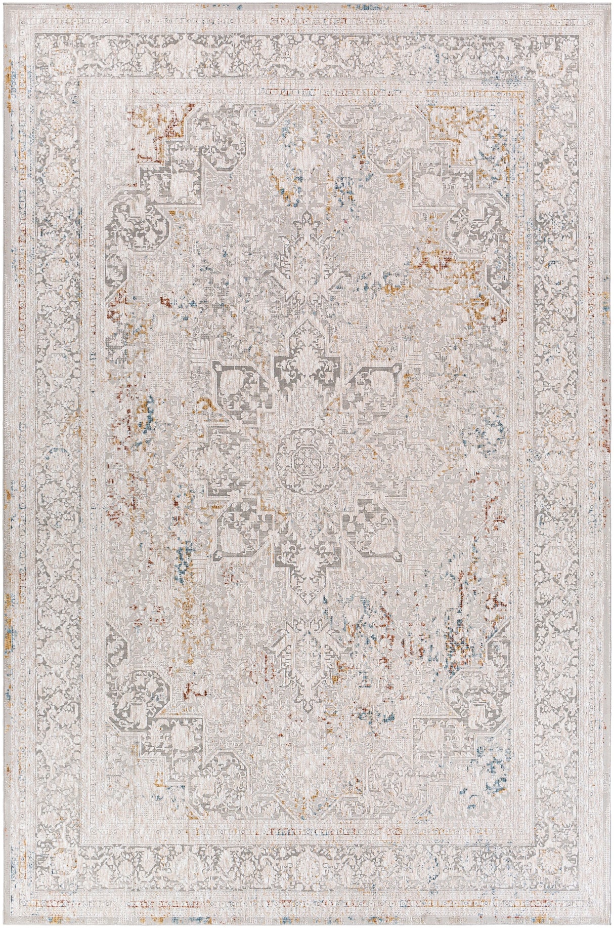 Surya Carmel Crl-2313 Taupe, Light Gray, Aqua, Mustard Rugs.