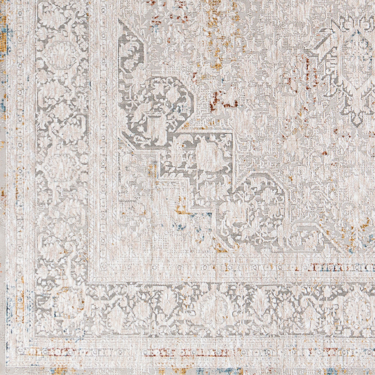 Surya Carmel Crl-2313 Taupe, Light Gray, Aqua, Mustard Rugs.