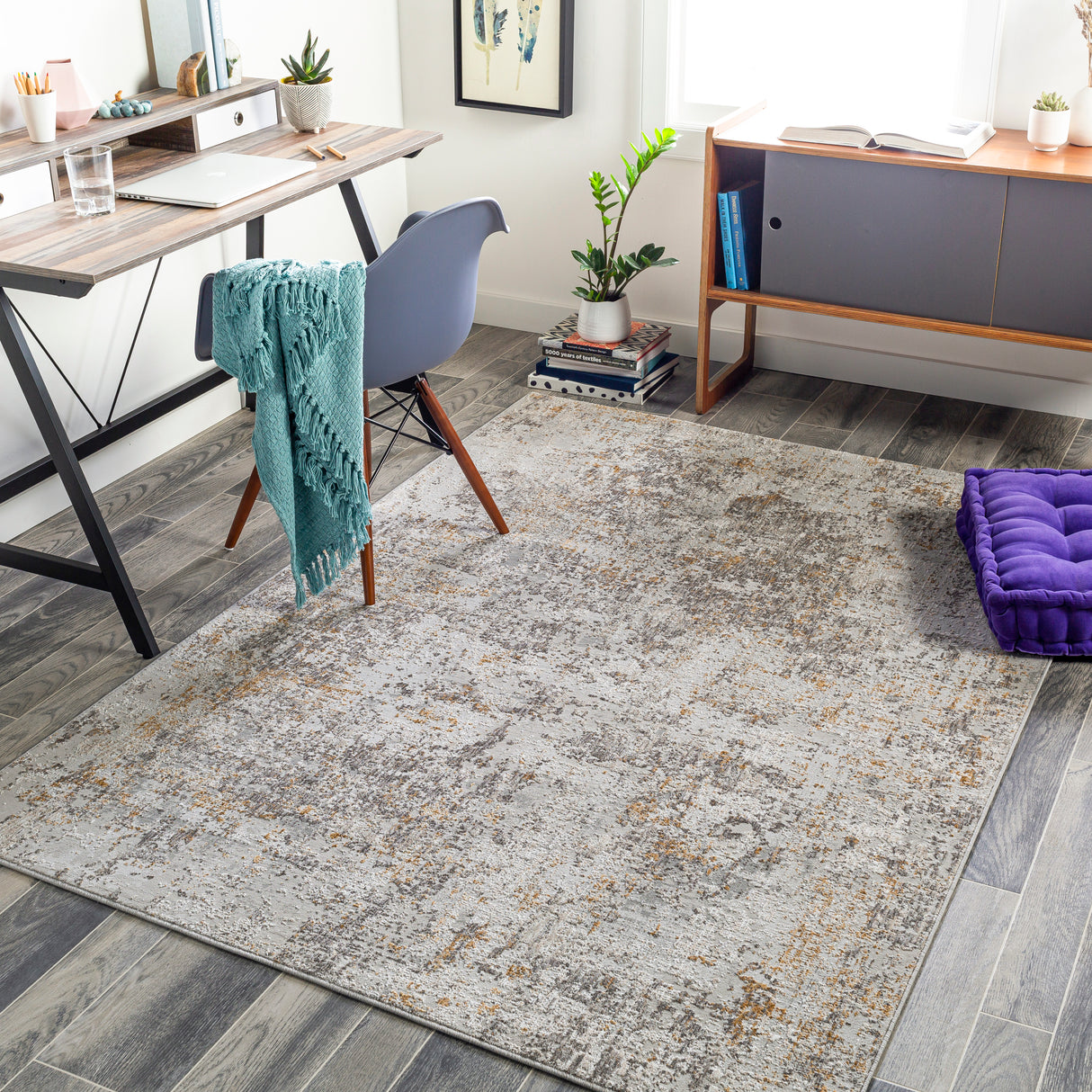 Surya Carmel Crl-2315 Taupe, Light Gray, Mustard, White Rugs.