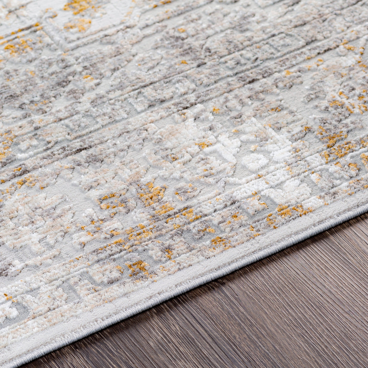 Surya Carmel Crl-2318 Taupe, Light Gray, Mustard, White Rugs.