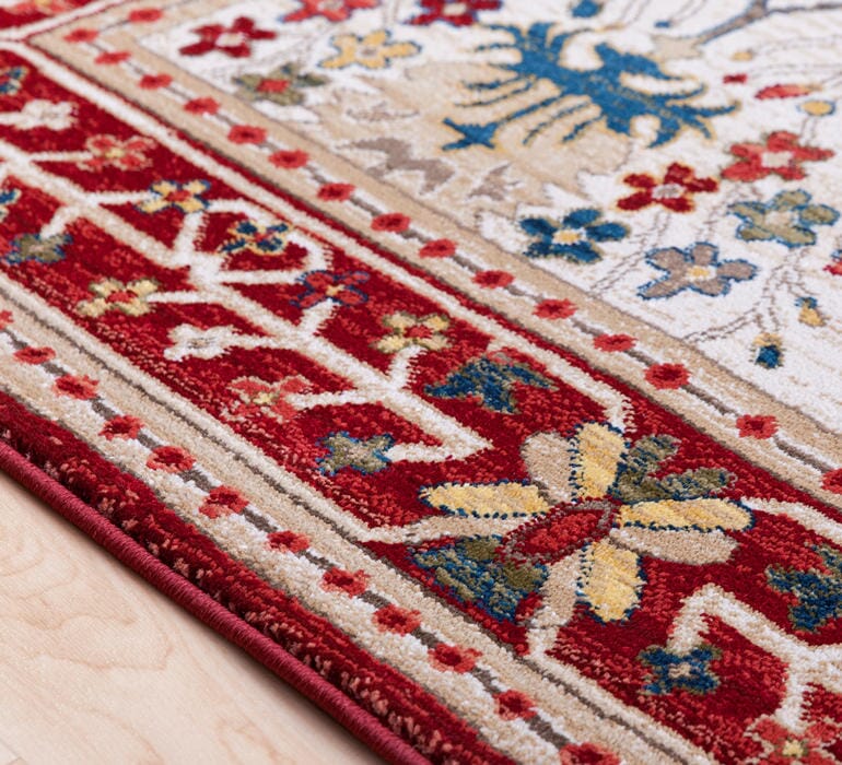 Surya Crafty Crt-2309 Dark Red, Burnt Orange, White Rugs.