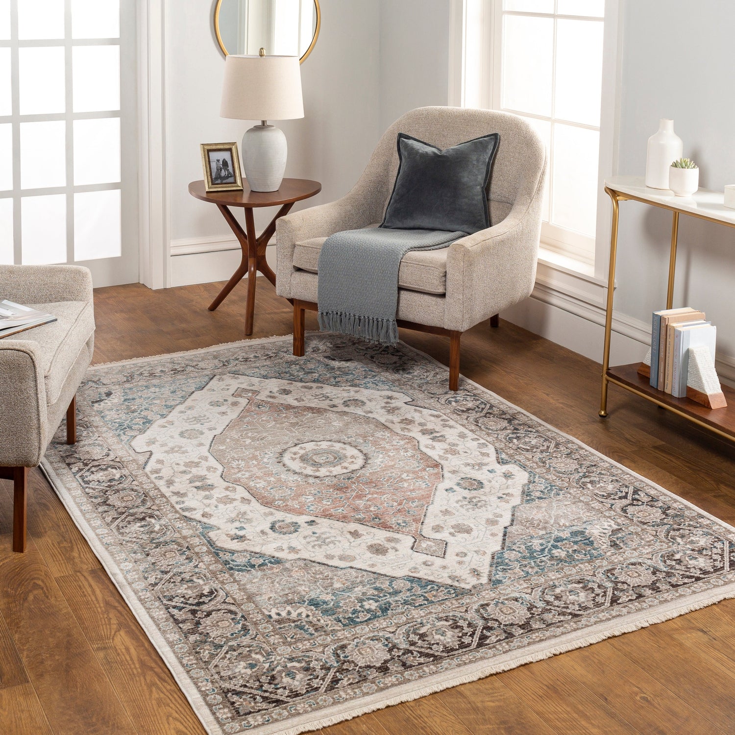 Surya Carlisle Csi-2306 Light Sage, Pale Blue Rug.