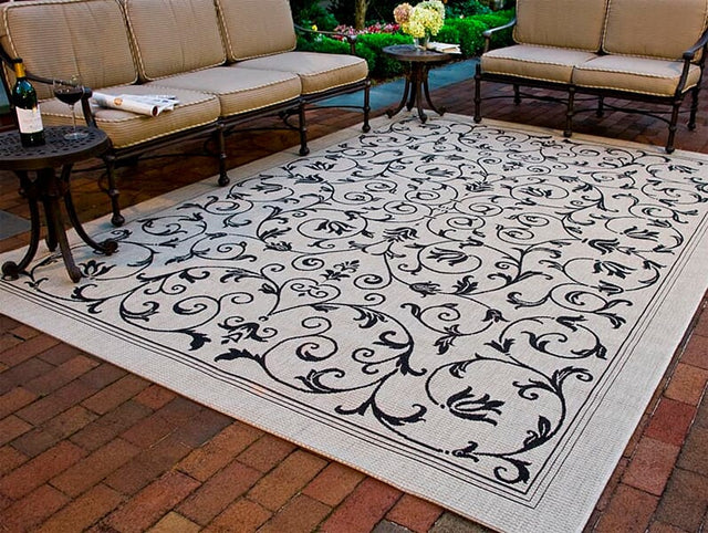 Safavieh Courtyard cy2098-3901 Sand / Black Rugs.