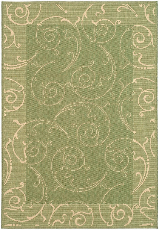 Safavieh Courtyard cy2665-1e06 Olive / Natural Bordered Area Rug