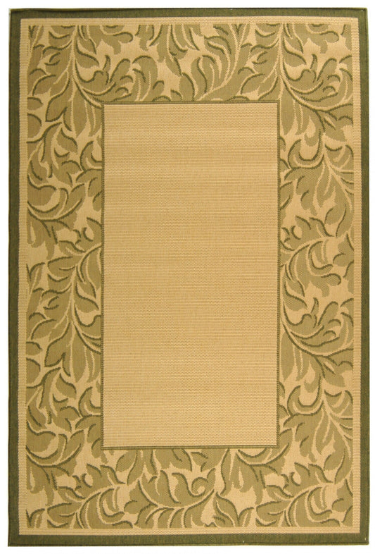 Safavieh Courtyard Cy2666-1E01 Natural / Olive Bordered Area Rug