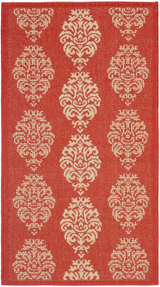 Safavieh Courtyard cy2720-3707 Red / Natural Damask Area Rug