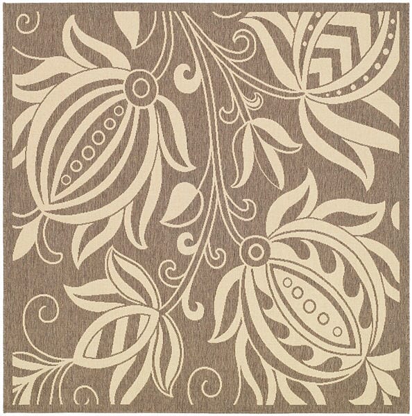 Safavieh Courtyard Cy2961-3009 Brown / Natural Floral / Country Area Rug