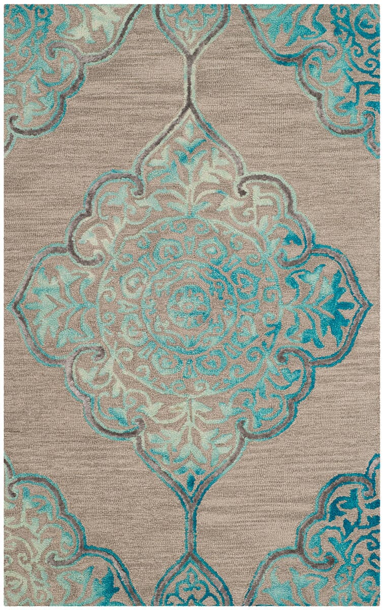 Safavieh Dip Dye Ddy510C Grey/Turquoise Rug.