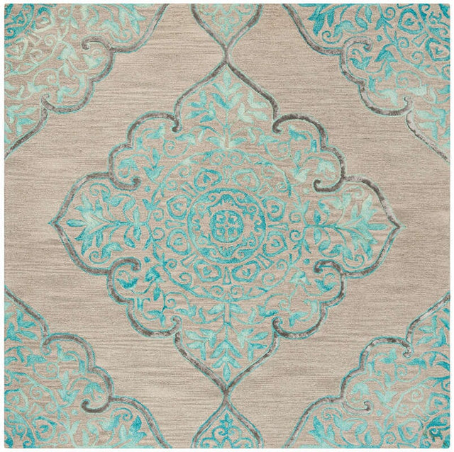 Safavieh Dip Dye Ddy510C Grey/Turquoise Rug.