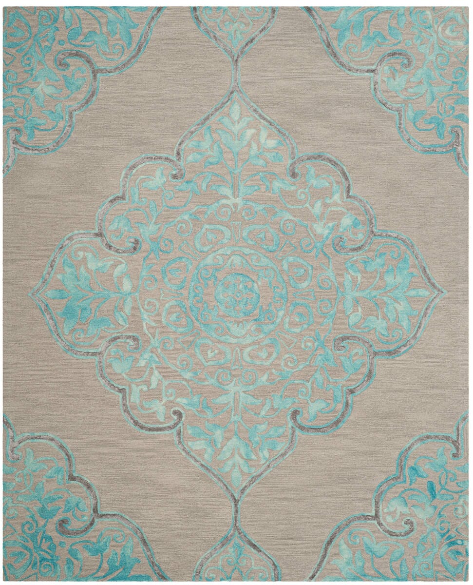 Safavieh Dip Dye Ddy510C Grey/Turquoise Rug.