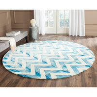 Safavieh Dip Dyed Ddy715H Ivory / Turquoise Chevron Area Rug