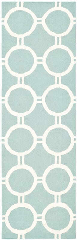 Safavieh Dhurries Dhu636C Light Blue / Ivory Rugs.