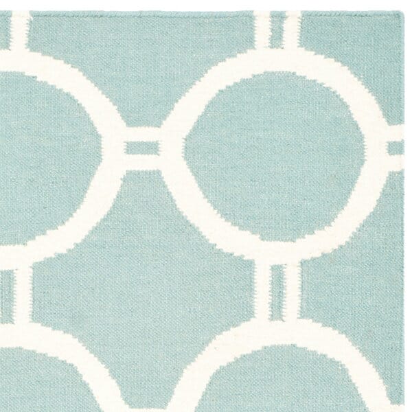 Safavieh Dhurries Dhu636C Light Blue / Ivory Rugs.