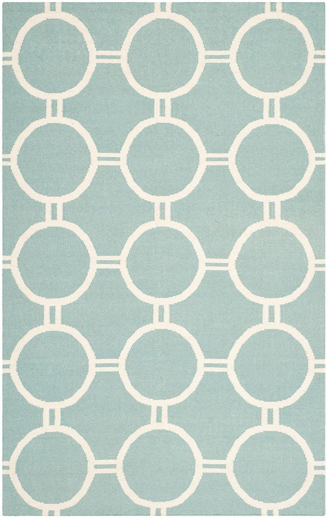 Safavieh Dhurries Dhu636C Light Blue / Ivory Rugs.