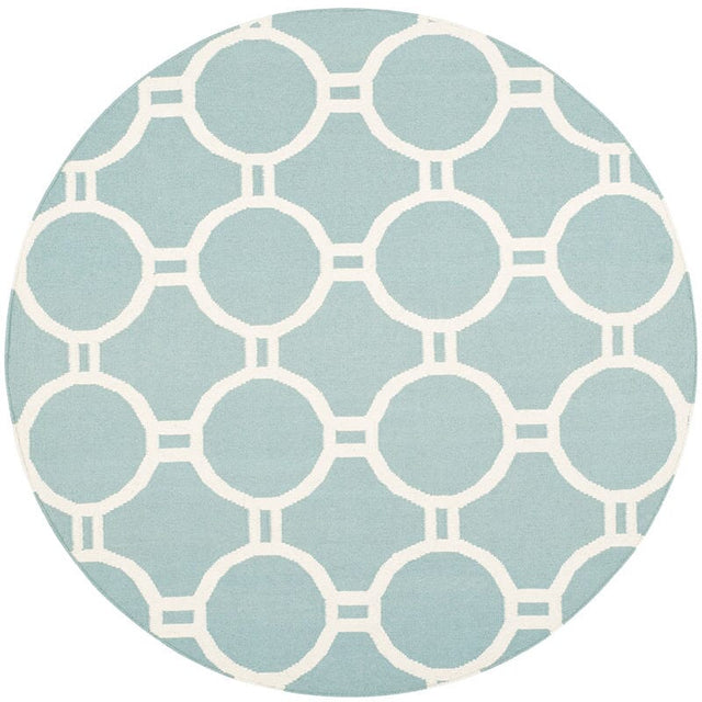 Safavieh Dhurries Dhu636C Light Blue / Ivory Rugs.