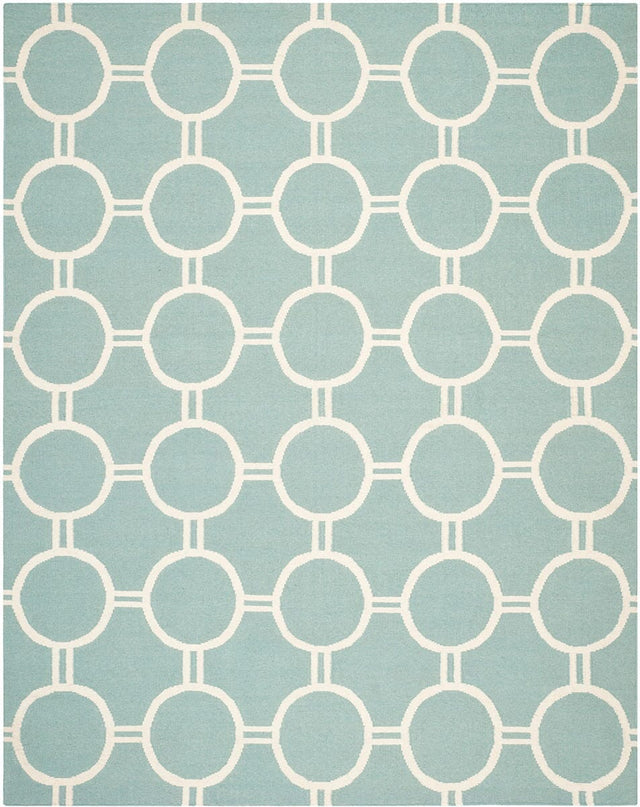 Safavieh Dhurries Dhu636C Light Blue / Ivory Rugs.