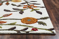 Rizzy Dimension DI-1466 White Floral / Country Area Rug