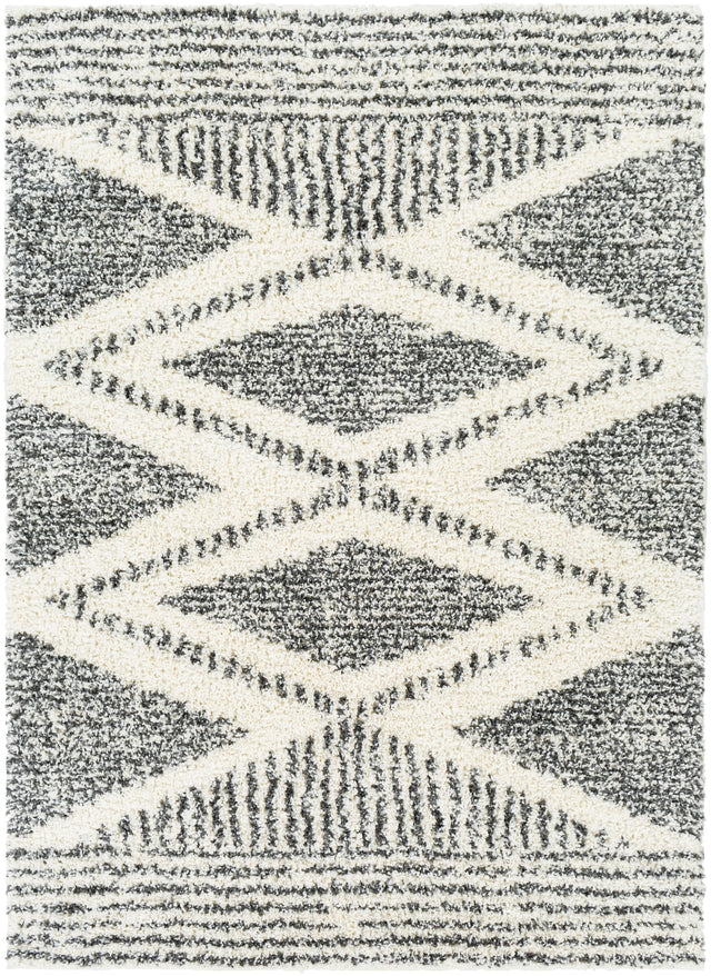 Surya Deluxe Shag Dxs-2309 Cream, Charcoal Rugs.