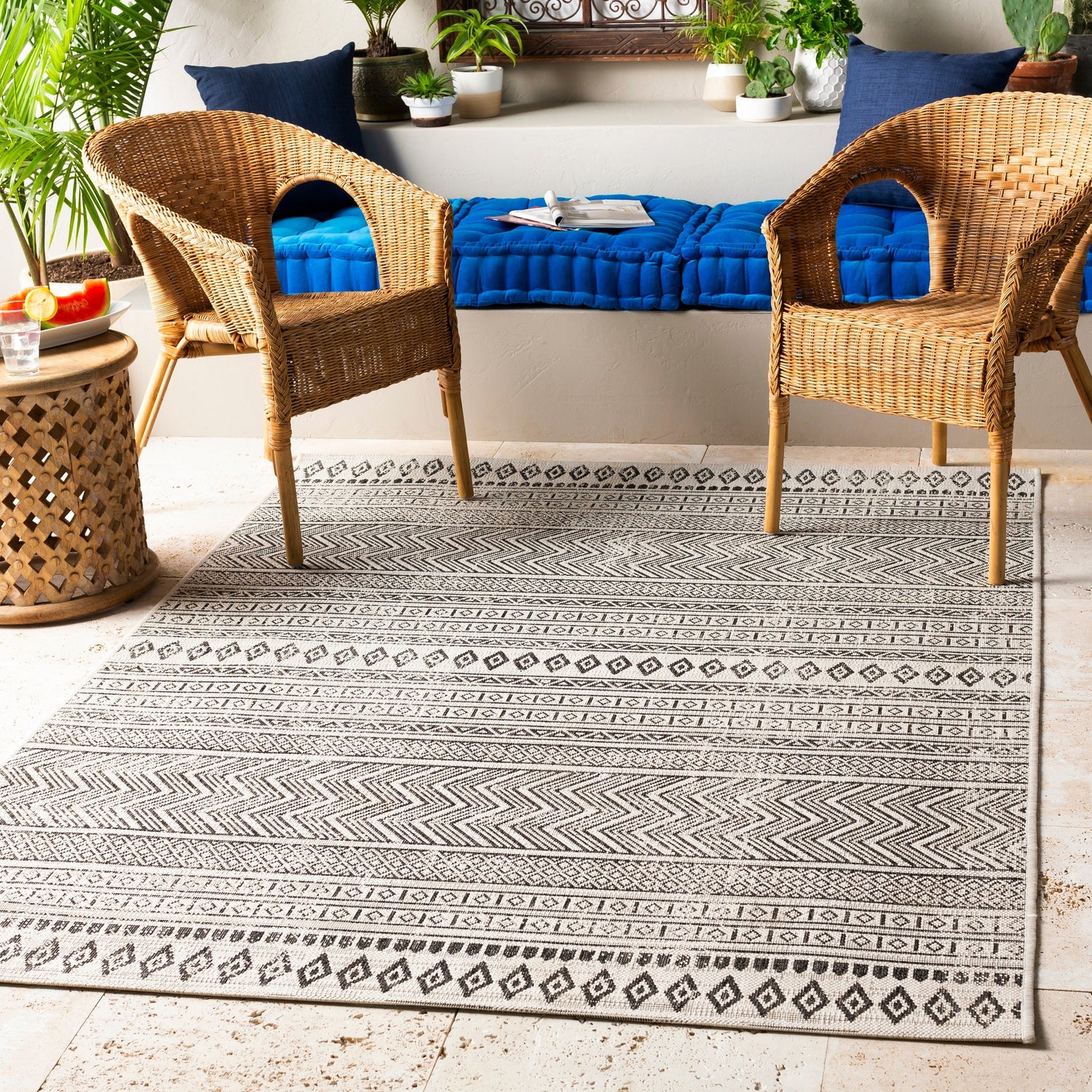 Surya Eagean Eag-2345 Black, White Rugs.
